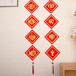 Bộ Đôi Khánh Nhung Chúc Mừng Năm Mới – Vạn Sự Như Ý – An Khang Thịnh Vượng Trang Trí Tết 5x5cm