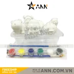 Bộ Tô Tượng Mini Cho Bé Kèm Màu Và Cọ
