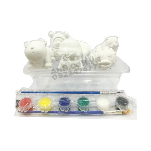 Bộ Tô Tượng Mini Cho Bé Kèm Màu Và Cọ