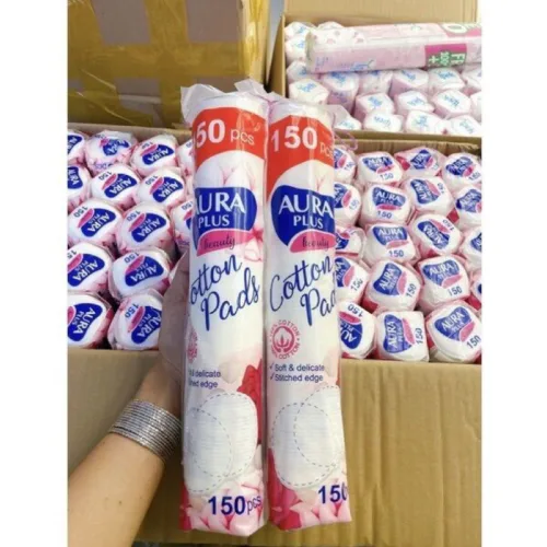 Bông Tẩy Trang Aura Chất Liệu Cotton Mềm Mại Cho Da 150 Miếng