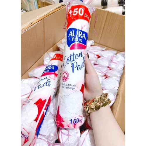 Bông Tẩy Trang Aura Chất Liệu Cotton Mềm Mại Cho Da 150 Miếng