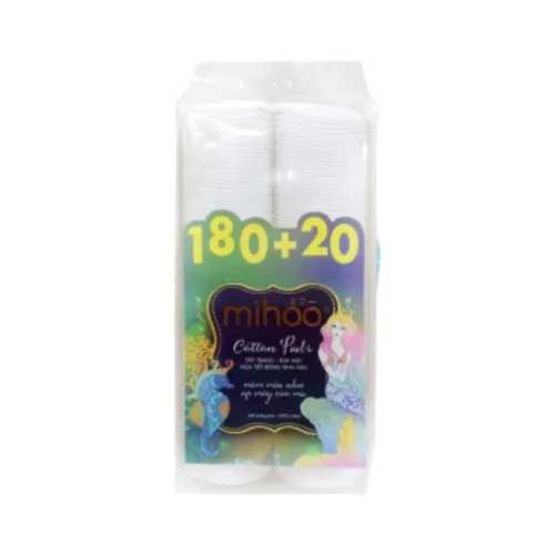 Bông Tẩy Trang Mihoo 100% Cotton (200 Miếng)