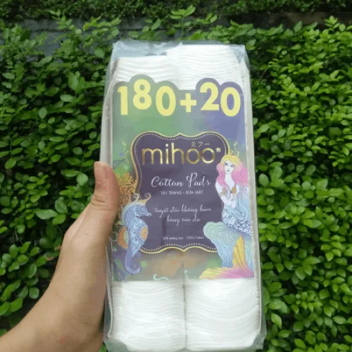 Bông Tẩy Trang Mihoo 100% Cotton (200 Miếng)