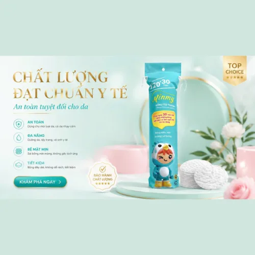 Bông Tẩy Trang Minmy Xanh 130 + 20 Miếng