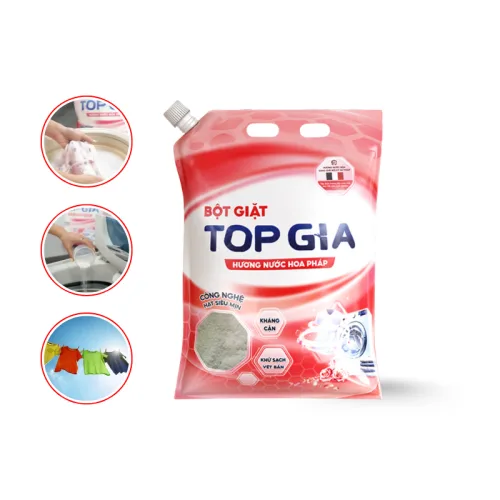 Bột Giặt Quần Áo Top Gia 2.2kg Hương Nước Hoa Pháp
