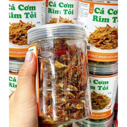 Cá Cơm Rim Tỏi Thơm Ngon 250g Hộp