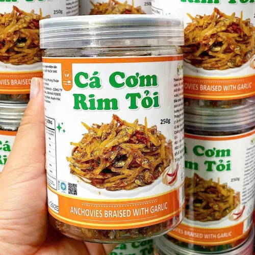 Cá Cơm Rim Tỏi Thơm Ngon 250g Hộp