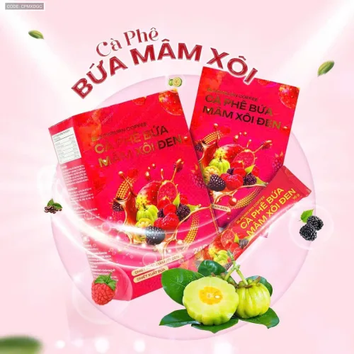 Cà Phê Bứa Mâm Xôi Đen Blackberry Coffee 16g x 15 gói