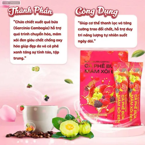 Cà Phê Bứa Mâm Xôi Đen Blackberry Coffee 16g x 15 gói