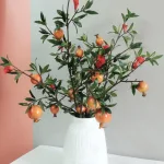 Cành Lựu 7 Trái Mọng Đỏ Cắm Bình Trang Trí Không Gian Sống