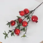 Cành Lựu 7 Trái Mọng Đỏ Cắm Bình Trang Trí Không Gian Sống