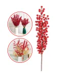 1 Cành Đông Đào 12 Nhánh Trái Mọng Đỏ Dài 90cm