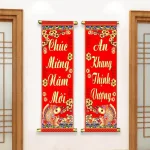 Cặp 2 Câu Đối Cá Chép 3d - Câu Đối Đỏ Trang Trí Tết 30x90cm