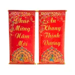 Cặp 2 Câu Đối Đỏ Hình Công Treo Tường Trang Trí Tết 35x75cm