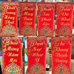 Cặp 2 Câu Đối Đỏ Hình Công Treo Tường Trang Trí Tết 35x75cm