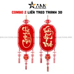 Cặp 2 Liễn Treo 3d - Dây Treo Trang Trí Tết 28x108cm