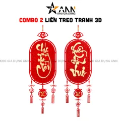 Cặp 2 Liễn Treo 3d - Dây Treo Trang Trí Tết 28x108cm