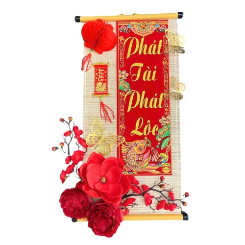 Cặp 2 Mành Tre Dài Câu Đối Đơn Trang Trí - Phên Tre Lớn Trang Trí Tết Ráp Sẵn