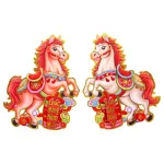 Cặp 2 Tranh Dán Cửa Ngựa - Tranh Dán Trang Trí Tết 80cm