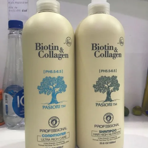 Cặp dầu gội xả Biotin Collagen trắng 1000ml Chính Hãng