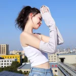 Cặp Găng Tay Dài Chống Nắng - Bao Tay Dài Vải Kim Cương Mềm Mịn