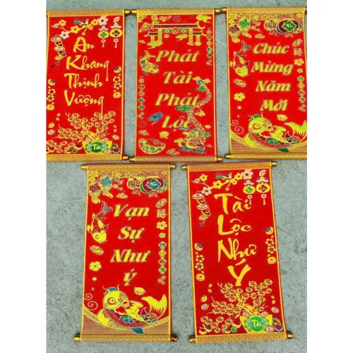 Câu Đối Đỏ Đơn 3d Treo Tường - Câu Đối Trang Trí Tết
