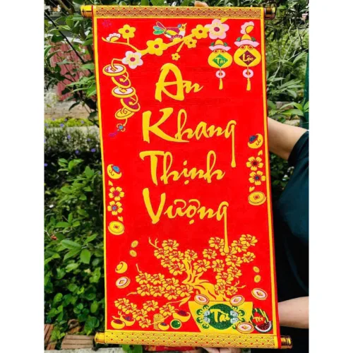 Câu Đối Đỏ Đơn 3d Treo Tường - Câu Đối Trang Trí Tết