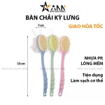 Cây Chà Lưng - Cọ Tắm Kì Lưng - Bàn Chải Chà Lưng 2 Đầu Có Bông Tắm 35cm