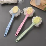 Cây Chà Lưng - Cọ Tắm Kì Lưng - Bàn Chải Chà Lưng 2 Đầu Có Bông Tắm 35cm