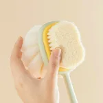 Cây Chà Lưng - Cọ Tắm Kì Lưng - Bàn Chải Chà Lưng 2 Đầu Có Bông Tắm 35cm