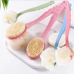 Cây Chà Lưng - Cọ Tắm Kì Lưng - Bàn Chải Chà Lưng 2 Đầu Có Bông Tắm 35cm