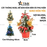 Cây Thông Noel Để Bàn Trang Trí Giáng Sinh Kèm Đèn Và Phụ Kiện 40cm