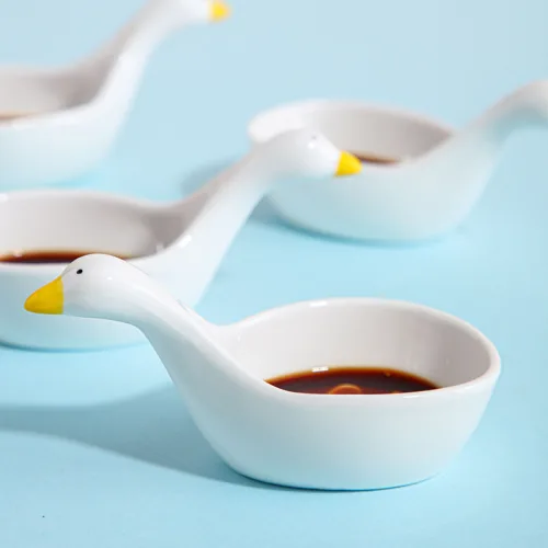 Chén Đựng Gia Vị Thiên Nga - Chén Đựng Nước Chấm Bằng Sứ 11x5.5cm