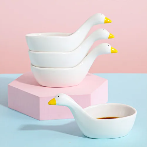 Chén Đựng Gia Vị Thiên Nga - Chén Đựng Nước Chấm Bằng Sứ 11x5.5cm