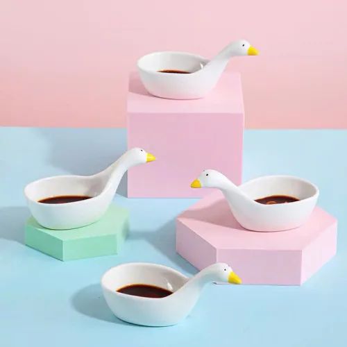 Chén Đựng Gia Vị Thiên Nga - Chén Đựng Nước Chấm Bằng Sứ 11x5.5cm