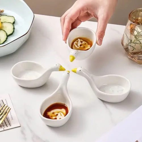 Chén Đựng Gia Vị Thiên Nga - Chén Đựng Nước Chấm Bằng Sứ 11x5.5cm