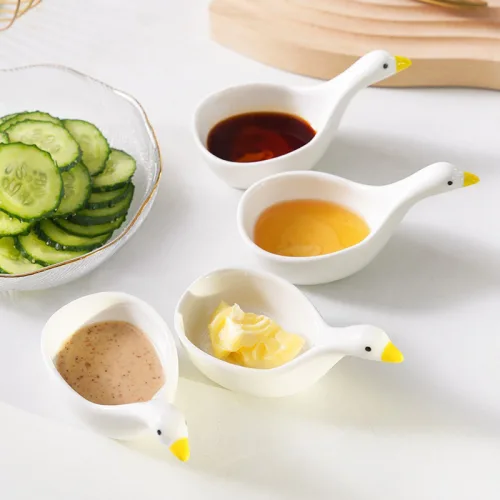 Chén Đựng Gia Vị Thiên Nga - Chén Đựng Nước Chấm Bằng Sứ 11x5.5cm