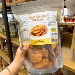 Chuối Chiên Giòn Mè Gừng 500g Túi Zip Bạc