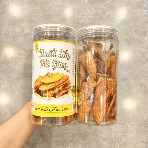 Chuối Sấy Mè Gừng Thơm Ngon 250g Hộp