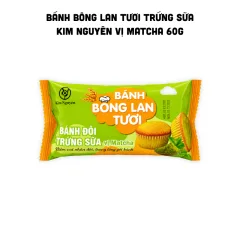 Bánh Bông Lan Tươi Trứng Sữa Kim Nguyên Vị Matcha 60g - Bịch Xanh Lá
