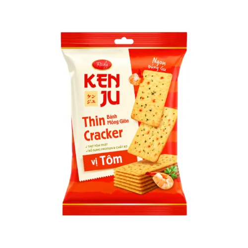 Bánh Quy Mỏng Giòn Vị Tôm Kenju Richy Gói 192g