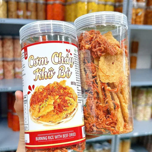 Cơm Cháy Lắc Khô Bò Loại Ngon 300g Hộp Pet