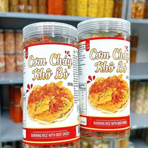 Cơm Cháy Lắc Khô Bò Loại Ngon 300g Hộp Pet