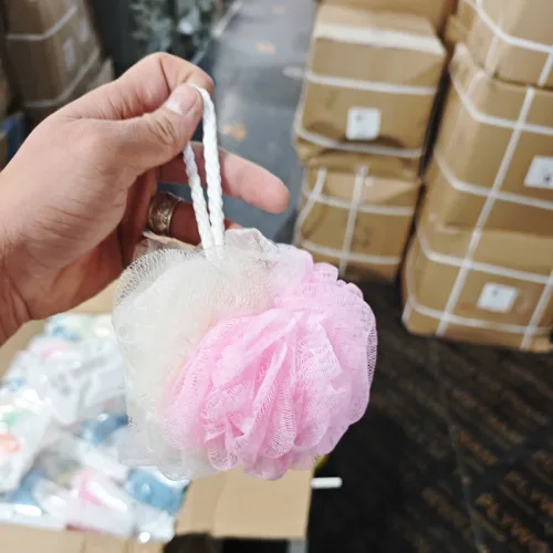 Combo 10 Bông Tắm Tròn 2 Màu Trắng Hồng( HÀNG THƯỜNG CÓ TÚI)