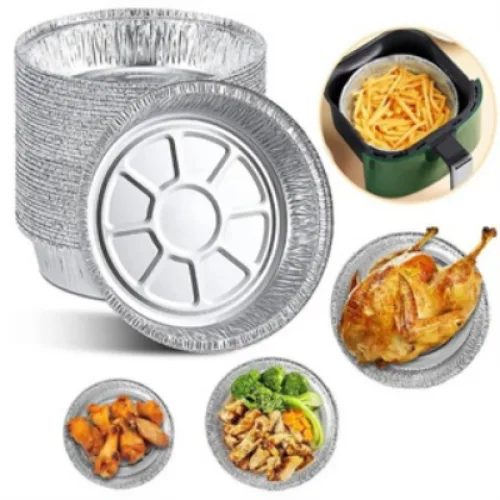 Combo 10 Đĩa Giấy Bạc Lót Nồi Chiên Không Dầu Lò Nướng 22cm
