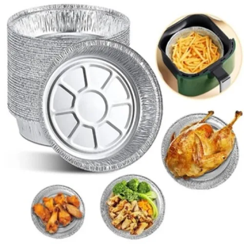 Combo 10 Đĩa Giấy Bạc Lót Nồi Chiên Không Dầu Lò Nướng 22cm