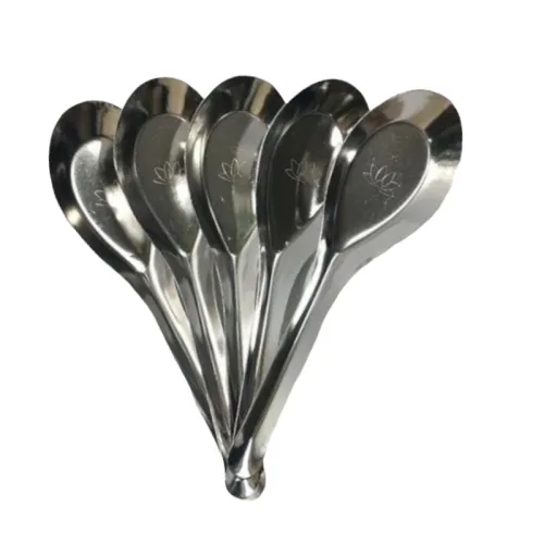 Combo 10 Muỗng Inox 304 Hoa Sen - Thìa Inox 304 Ăn Cơm Ăn Súp Sáng Bóng Bền Đẹp 15.3x4.7cm