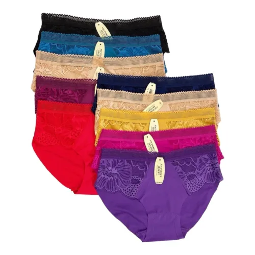 Combo 10 quần lót nữ vải su phối ren