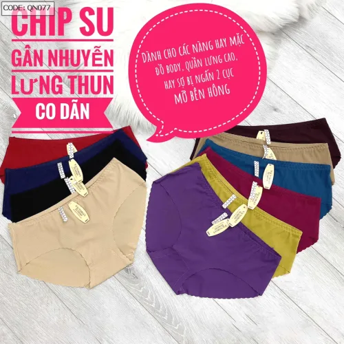 Combo 10 quần lót su nữ gợn sóng lưng thun