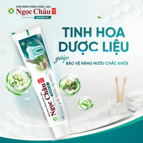 Combo 2 Cây Kem Đánh Răng Ngọc Châu Chuyên Gia 100g/Tuýp - Kem Đánh Răng Dược Liệu + Tặng 1 Bài Chải Đánh Răng